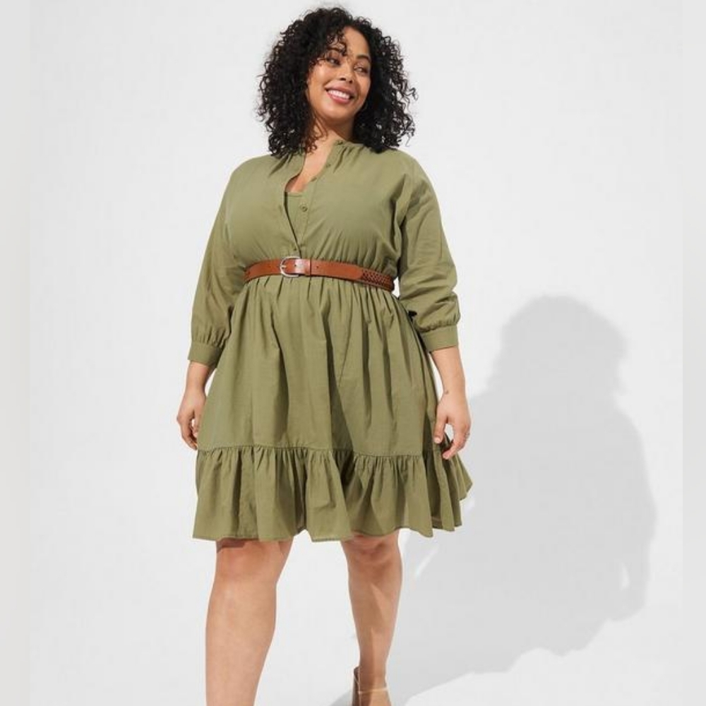 TORRID NWT  Olive Collared Dress 3 or 4